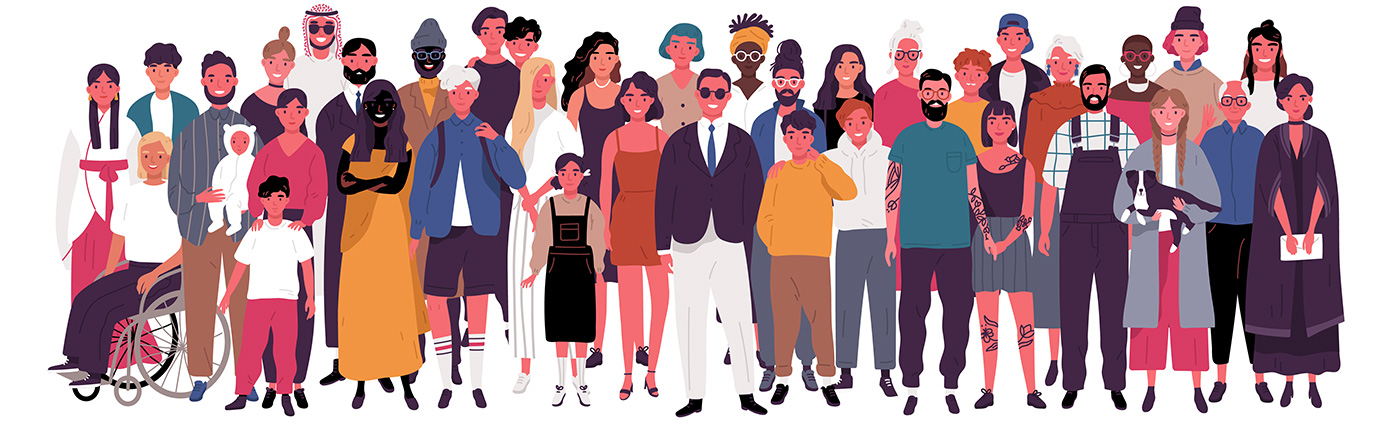 Illustration of diverse students